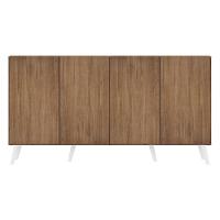 Aparador Buffet 4 Portas com Pés Retrô Rustic/branco - 2