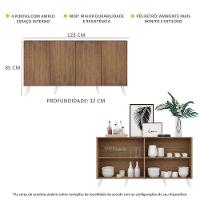 Aparador Buffet 4 Portas com Pés Retrô Rustic/branco - 8