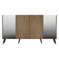 Aparador Buffet 4 Portas Com Espelho Retrô Vegas Multimóveis V3562 Rustic/preto Rustic/preto - 3