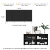 Aparador Buffet 4 Portas com Pés Retrô Preto/branco - 5