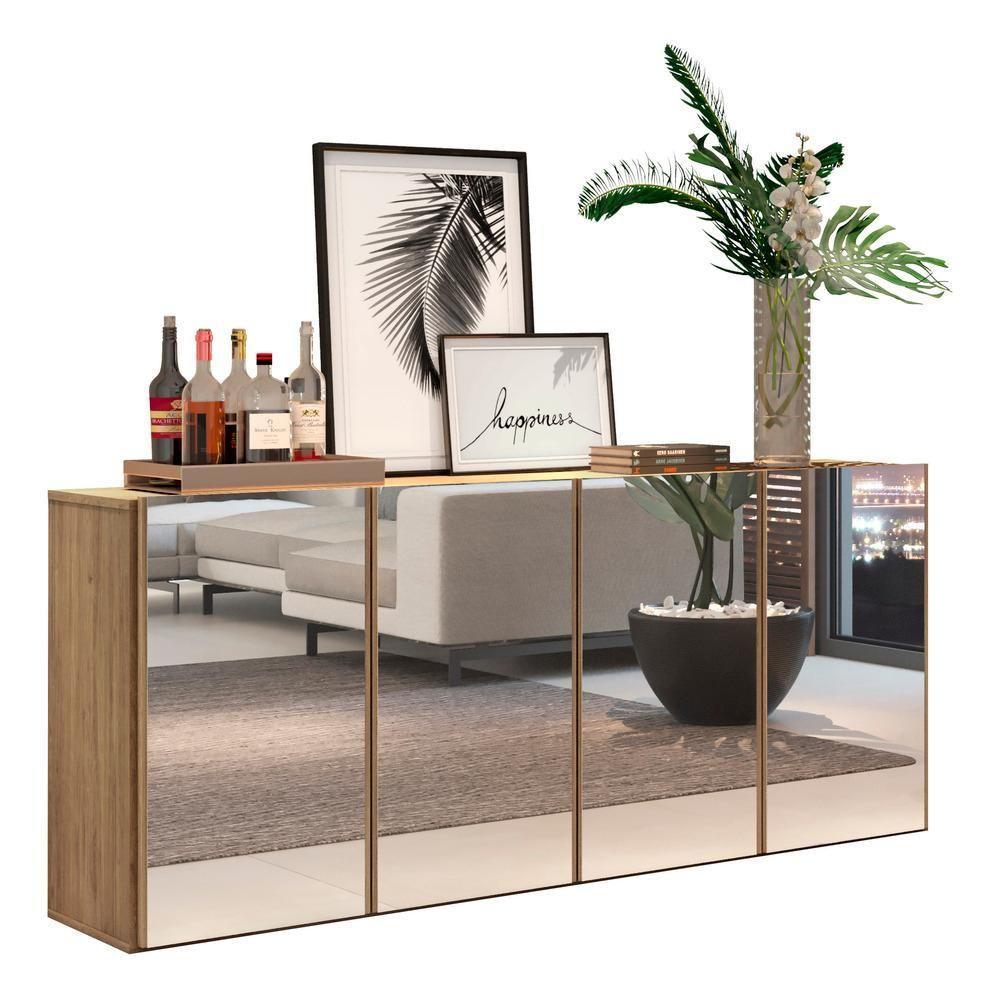 Aparador Buffet 4 Portas com Espelho Vegas Rustic - 1