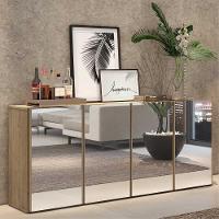 Aparador Buffet 4 Portas com Espelho Vegas Rustic - 5