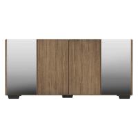 Aparador Buffet 4 Portas Com Espelho E Pés Quadrados Vegas V3563 Rustic/Preto Rustic/Preto - 3