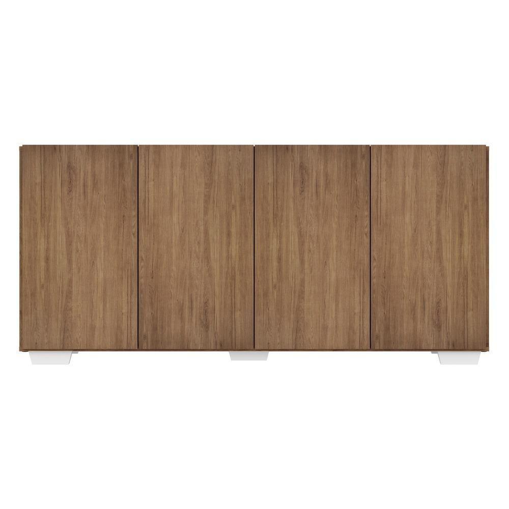 Aparador Buffet 4 Portas com Pés Quadrados Rustic/branco - 3