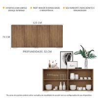 Aparador Buffet 4 Portas com Pés Quadrados Rustic/branco - 6