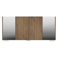 Aparador Buffet 4 Portas Com Espelho E Pés Quadrados Vegas V3563 Rustic/Branco Rustic/Branco - 3