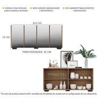 Aparador Buffet 4 Portas Com Espelho E Pés Quadrados Vegas V3560 Rustic/Preto Rustic/Preto - 6