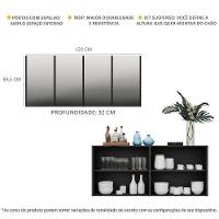 Aparador Buffet 4 Portas Com Espelho Suspenso Vegas Multimóveis V3596 Preto Preto