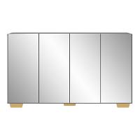 Aparador Buffet 4 Portas Com Espelho E Pés Quadrados Vegas V3560 Grafite/Natural Grafite/Natural - 2