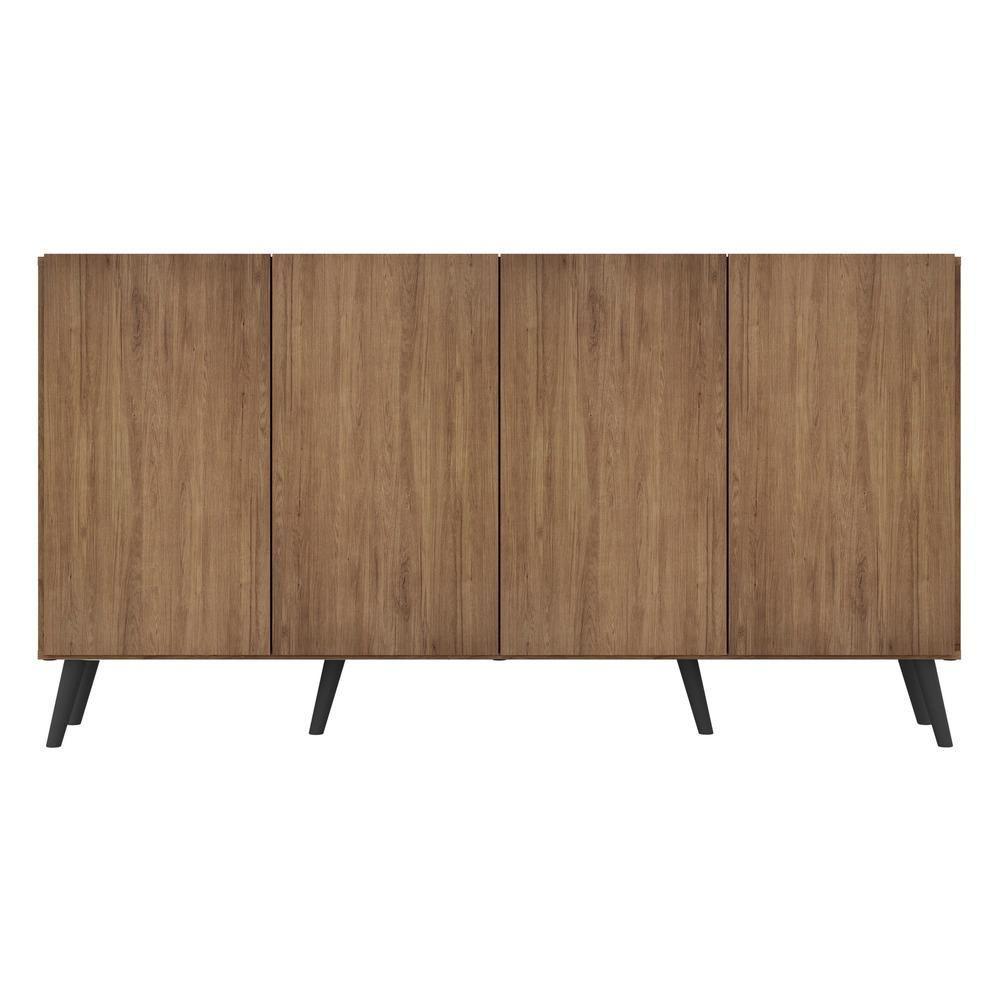 Aparador Buffet 4 Portas C/ Pés Retrô Rustic/preto - 3
