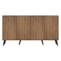 Aparador Buffet 4 Portas C/ Pés Retrô Rustic/preto - 3