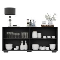 Aparador Buffet 4 Portas com Pés Quadrados Preto - 2