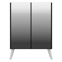 Aparador Buffet 3 Portas Com Espelho Retrô Vegas V1013 Preto/Branco Preto/Branco - 2