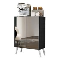 Aparador Buffet 3 Portas Com Espelho Retrô Vegas V1013 Preto/Branco Preto/Branco - 5