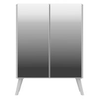 Aparador Buffet 3 Portas Com Espelho Retrô Vegas V1013 Branco Branco - 2