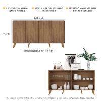 Aparador Buffet 4 Portas C/ Pés Retrô Rustic/Natural - 5