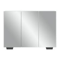 Aparador Buffet 3 Portas Com Espelho E Pés Quadrados Vegas V1014 Branco/Preto Branco/Preto - 9