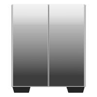 Aparador Buffet 3 Portas Com Espelho E Pés Quadrados Vegas V1014 Branco/Preto Branco/Preto - 2