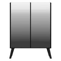 Aparador Buffet 3 Portas Com Espelho Retrô Vegas Multimóveis V1013 Preto Preto - 2