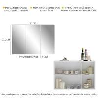 Aparador 3 Portas Com Espelho Suspenso Mp1012 Branco - 3