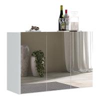 Aparador Buffet 3 Portas Com Espelho Suspenso Vegas V1012 Branco Branco - 1