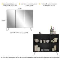 Aparador 3 Portas Com Espelho Retrô Mp1013 Preto/Branco - 3