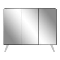 Aparador 3 Portas Com Espelho Retrô Mp1013 Preto/Branco - 6