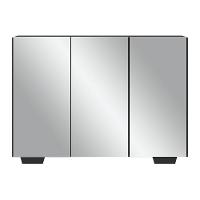 Aparador Buffet 2 Portas Com Espelho E Pés Quadrados Vegas V3614 Preto Preto - 7