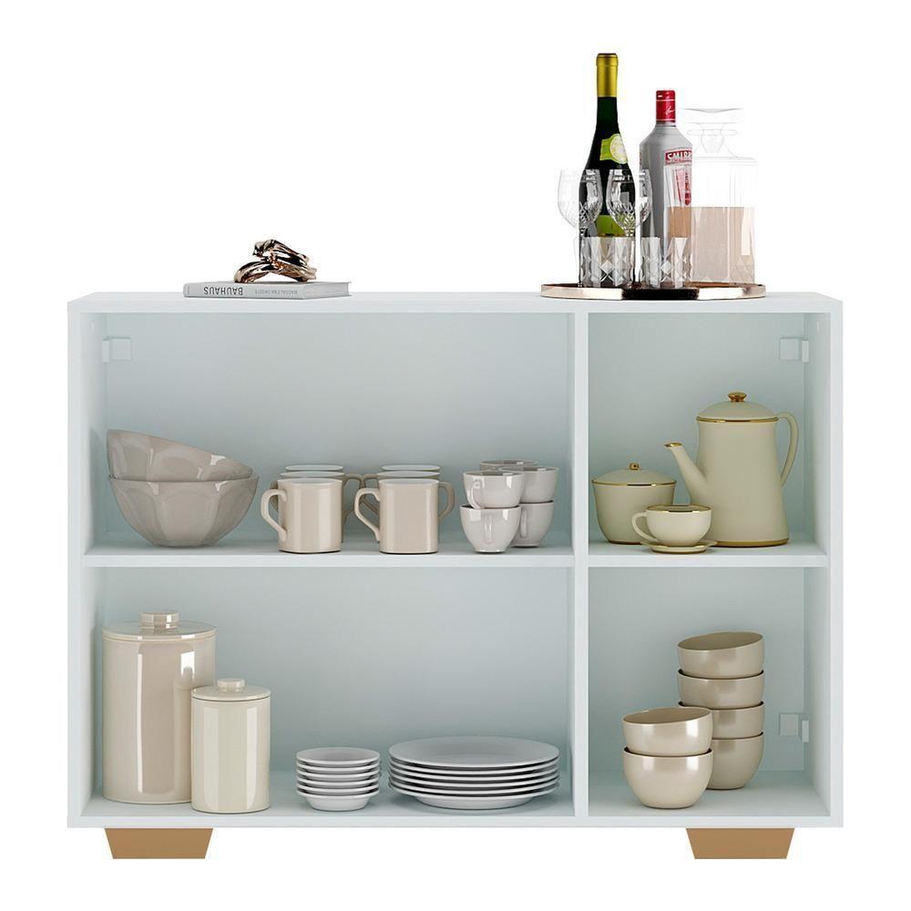 Aparador 3 Portas Com Espelho Mp1014 Branco/Natural - 5