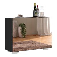 Aparador 3 Portas Com Espelho Mp1014 Preto/Branco - 2