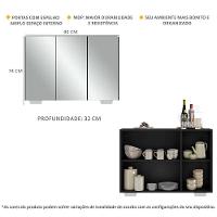 Aparador 3 Portas Com Espelho Mp1014 Preto/Branco - 3