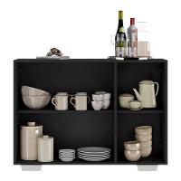 Aparador 3 Portas Com Espelho Mp1014 Preto/Branco - 5