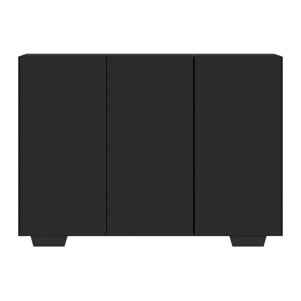 Aparador Buffet 3 Portas Com Pés Quadrados Veneza Multimóveis Mp1010 Preto - 4