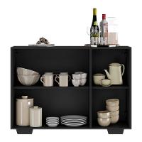 Aparador Buffet 3 Portas Com Pés Quadrados Veneza Multimóveis Mp1010 Preto - 2