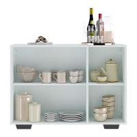 Aparador 3 Portas Com Espelho Mp1014 Branco/Preto - 5