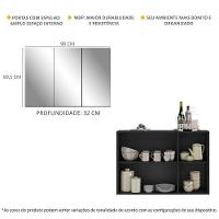 Aparador 3 Portas Com Espelho Mp1011 Preto - 3