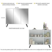 Aparador 3 Portas Com Espelho Retrô Mp1013 Branco/Preto - 3