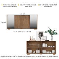 Aparador Buffet com Espelho e Pés Quadrados Rustic/natural - 8