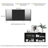 Aparador Buffet Com Espelho e Pés Retrô Preto/branco - 7