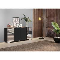 Aparador Buffet com Espelho e Pés Quadrados Preto/branco - 2