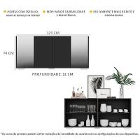 Aparador Buffet com Espelho e Pés Quadrados Preto/branco