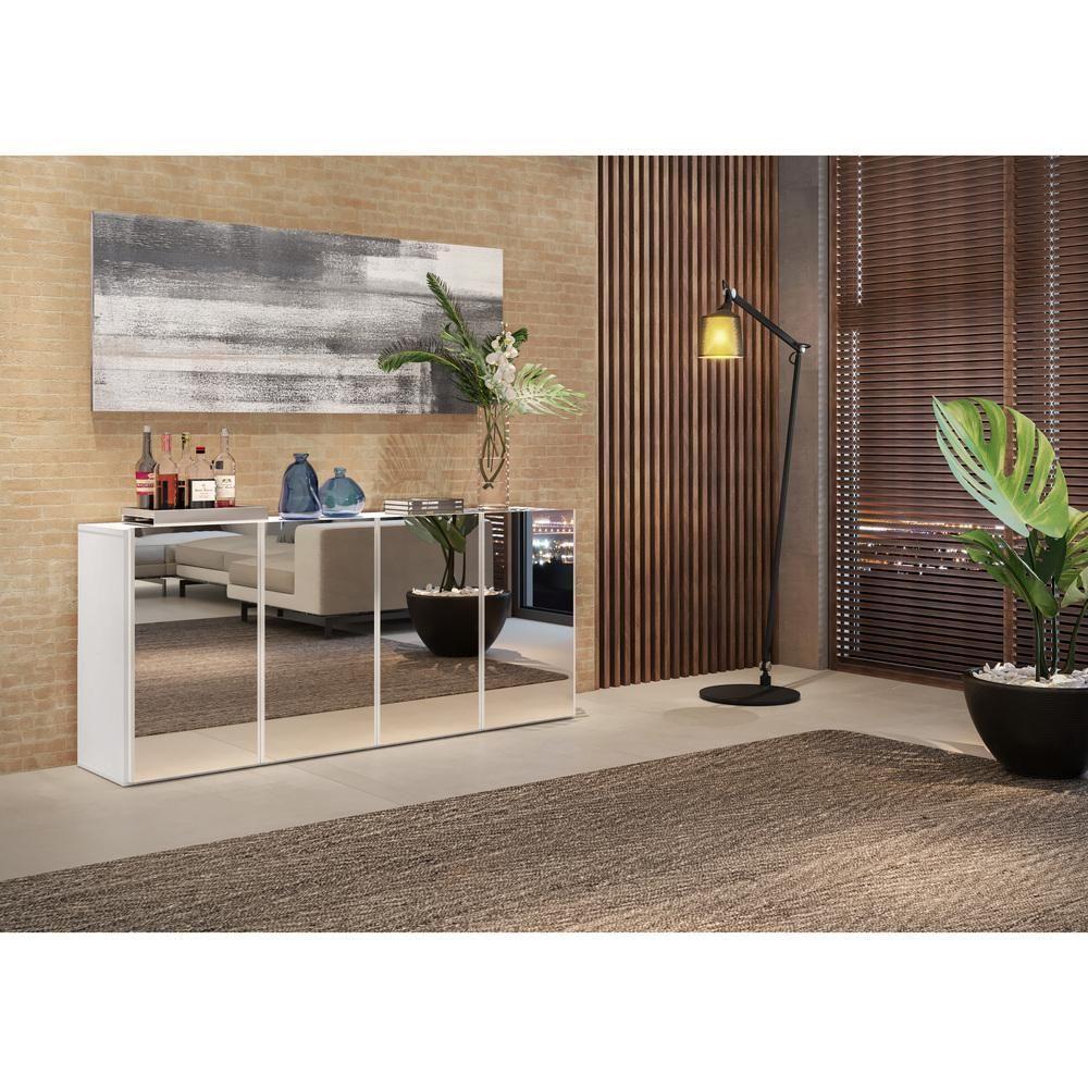 Aparador Buffet 4 Ptas com Espelho Vegas Multimóveis Branco - 7