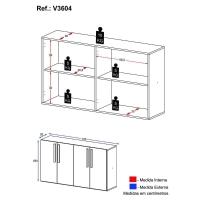 Aparador Buffet 4 Portas Viena V3604 Preto Preto - 5