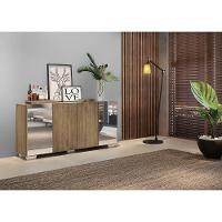 Aparador Buffet com Espelho e Pés Quadrados Rustic/branco