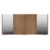 Aparador Buffet com Espelho e Pés Quadrados Rustic/branco - 8