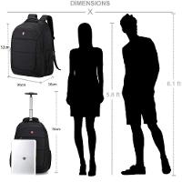 Mochila De Rodinhas Notebook Escolar Masculina Alca Costas Grande Reforcada Mala Bordo Executiva Laptop Viagem - 6