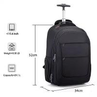 Mochila De Rodinhas Notebook Escolar Masculina Alca Costas Grande Reforcada Mala Bordo Executiva Laptop Viagem - 7