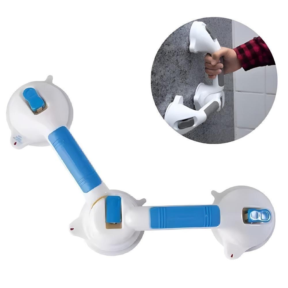 Barra Apoio Tripla Suporte Banheiro Deficiente 2 Em 1 Ventosas Resistente Alca Banho Idoso Ventosa Articulada Portatil V - 2