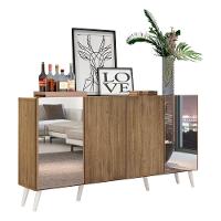 Aparador Buffet Com Espelho E Pés Retrô Vegas Multimóveis Rustic/branco - 2