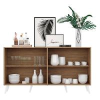 Aparador Buffet Com Espelho E Pés Retrô Vegas Multimóveis Rustic/branco - 3